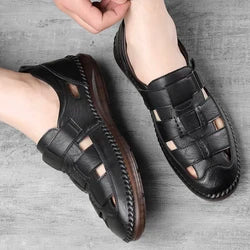 [Pague 1 Leve 2] Mocassim Sandália Masculina Italiana de Couro Legítimo + Brinde