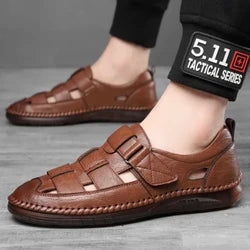 [Pague 1 Leve 2] Mocassim Sandália Masculina Italiana de Couro Legítimo + Brinde