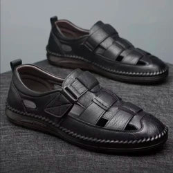 [Pague 1 Leve 2] Mocassim Sandália Masculina Italiana de Couro Legítimo + Brinde