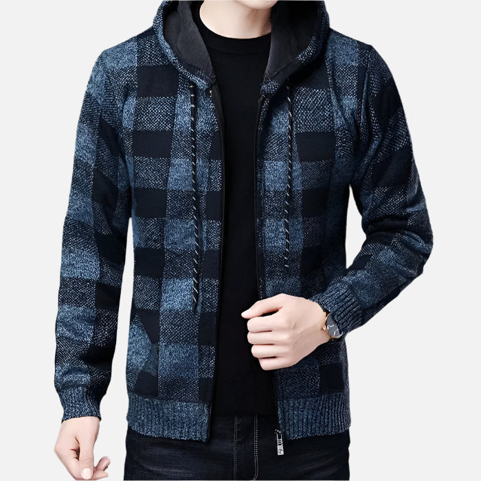 Jaqueta Masculina Xadrez com Capuz