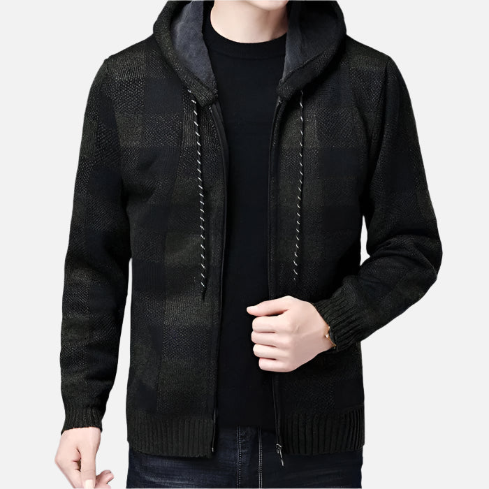 Jaqueta Masculina Xadrez com Capuz