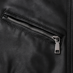 Jaqueta Masculina de Couro Nobre com Cinto Frontal