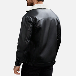 Jaqueta de Couro Masculina Firenzo com Gola Forrada