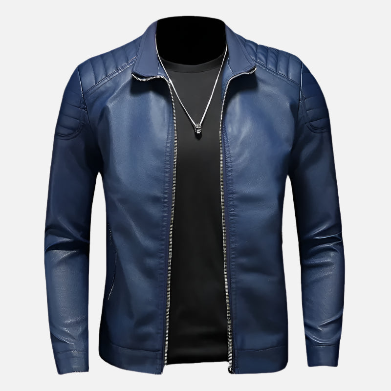 Jaqueta de Couro Masculina Motociclista Velmark Firenzo