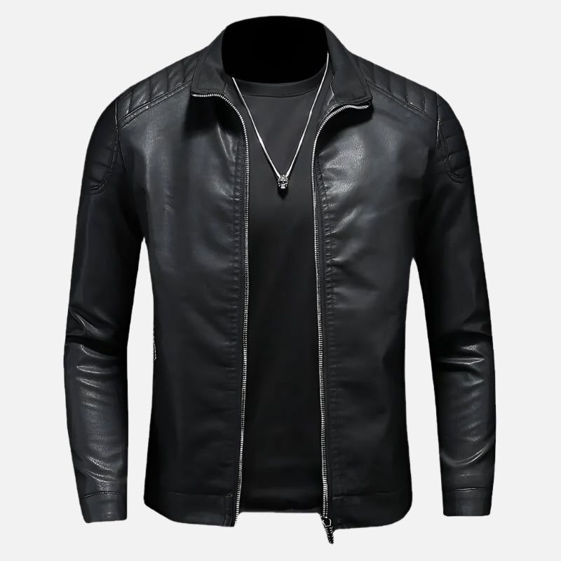 Jaqueta de Couro Masculina Motociclista Velmark Firenzo