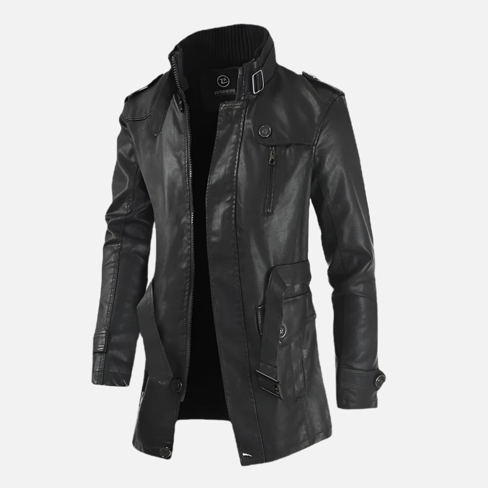 Jaqueta de Couro Masculina Sobretudo Firenzo
