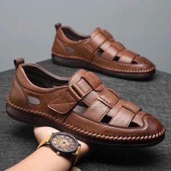 [Pague 1 Leve 2] Mocassim Sandália Masculina Italiana de Couro Legítimo + Brinde